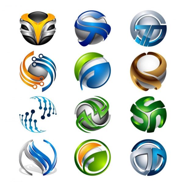 各种3d 设计抽象的圆形光滑标志球体logo矢量文件