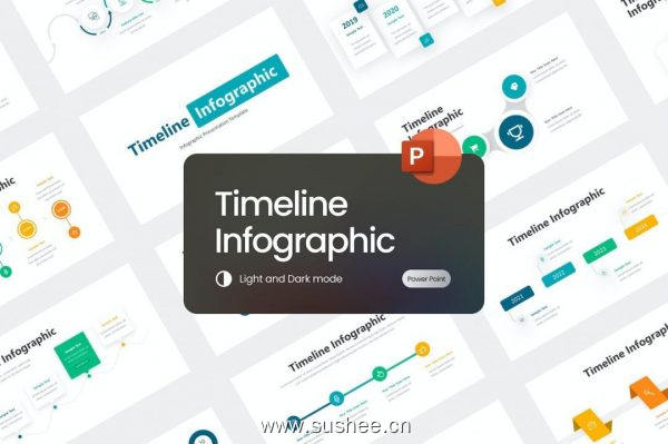 时间轴流程信息图表 PowerPoint 模板 Timeline Process Infographic PowerPoint Template
