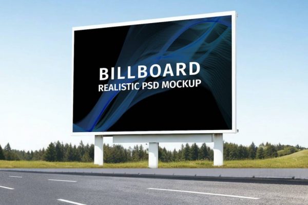 高速公路大型广告牌样机 Billboard Mockups