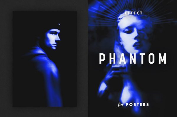 幻影海报照片效果PSD模板 Phantom Poster Photo Effect