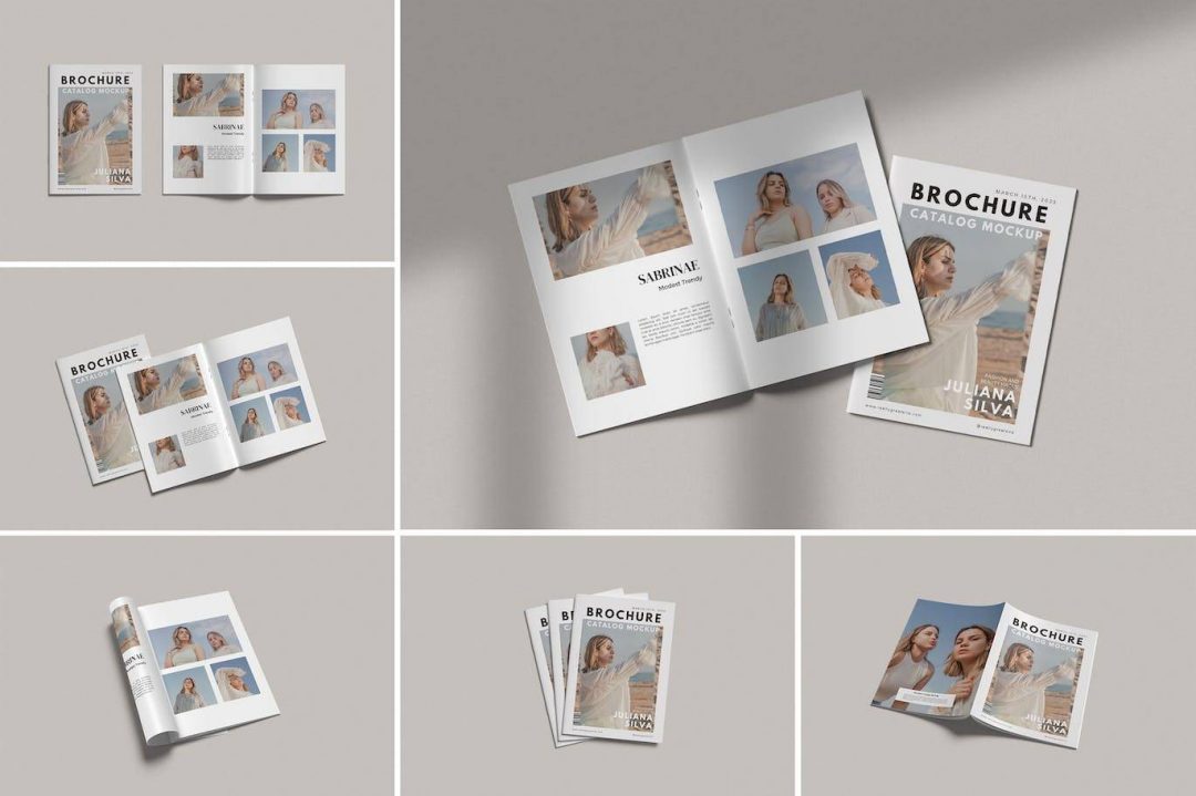 A4 宣传册产品目录样机 A4 Brochure Catalog Mockup