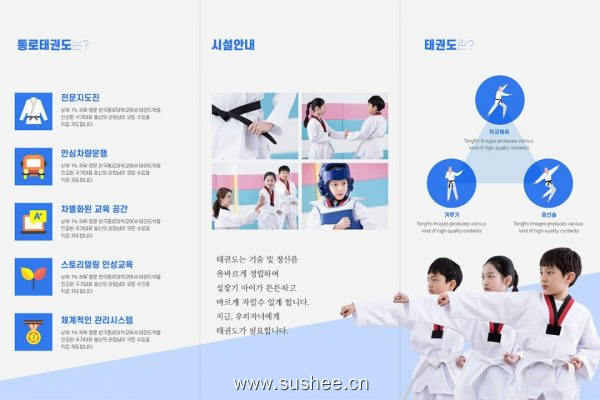 少儿芭跆拳道培训班宣传推广海报psd韩国素材