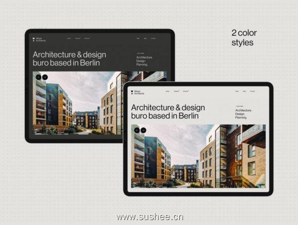 奢华/优雅/时尚的建筑网站设计Figma模板