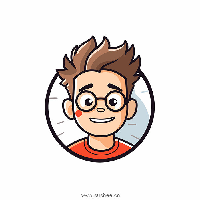一个戴着眼镜的快乐年轻人矢量插画头像logo插图