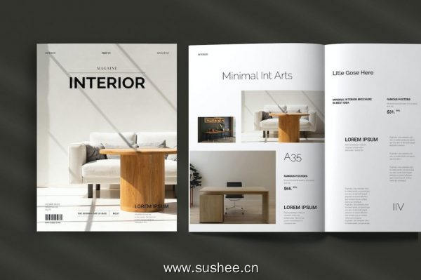 室内装饰品牌杂志设计InDesign模板 Interior Magazine