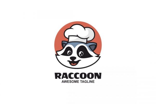 浣熊吉祥物卡通Logo标志 Raccoon Mascot Cartoon Logo