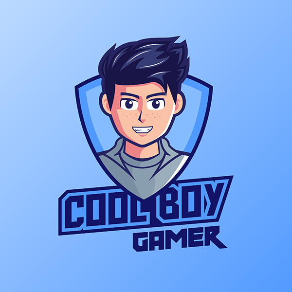 酷男孩电子竞技头像logo标志Cool Boy Gamer Esport Logo