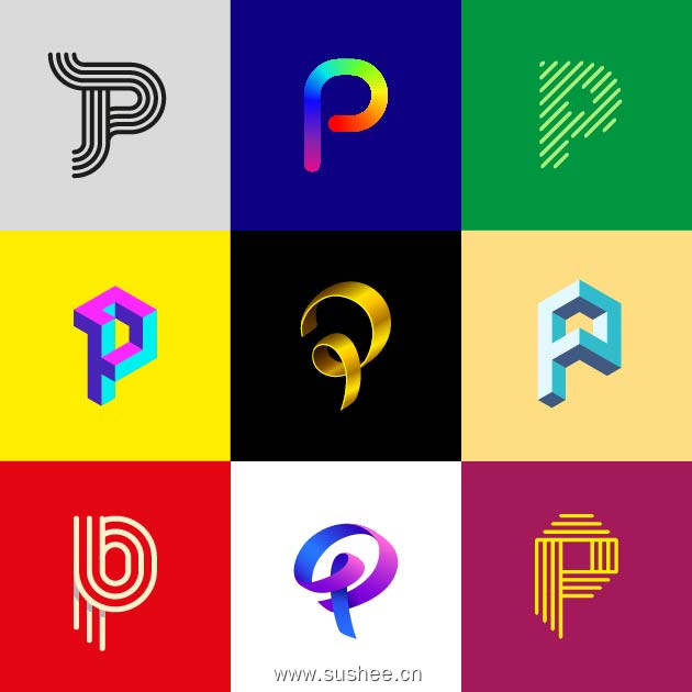 VOL.12 字母P形logo设计