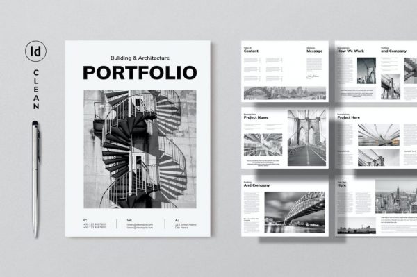 建筑与建筑作品集手册杂志模板 Building & Architecture Portfolio Brochure
