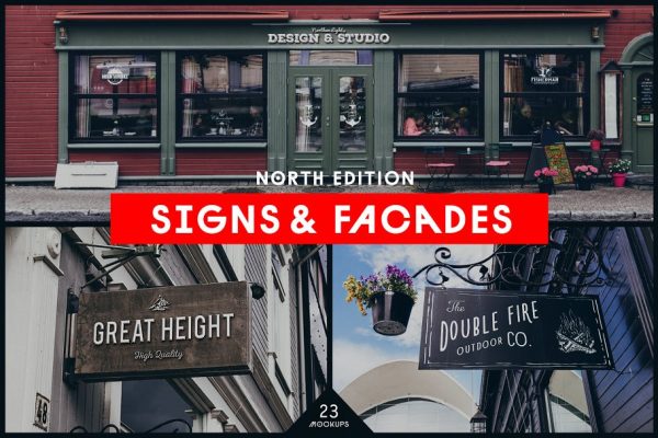超级店招样机模板合集 Signs&Facades Mockups North Edition