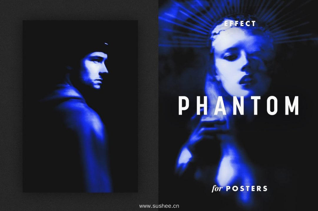 幻影海报照片效果PSD模板 Phantom Poster Photo Effect