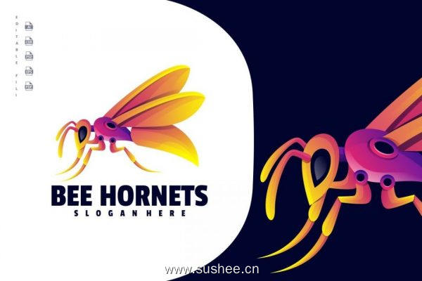 蜜蜂标志设计模板 Bee Logo Design