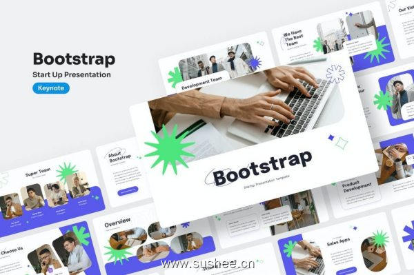 初创项目启动主题演讲Keynote模板 Bootstrap – Startup Keynote Presentation