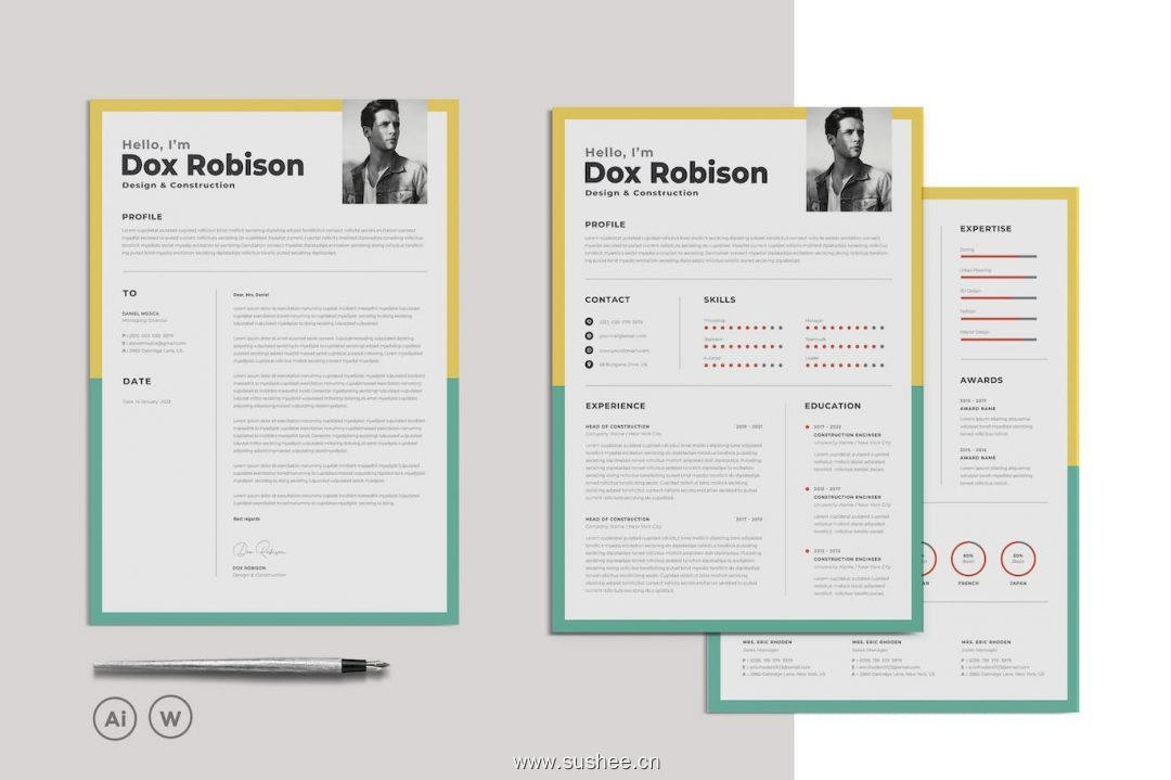 大学毕业生简历设计模板 Resume缩略图 大学毕业生简历设计模板 Resume