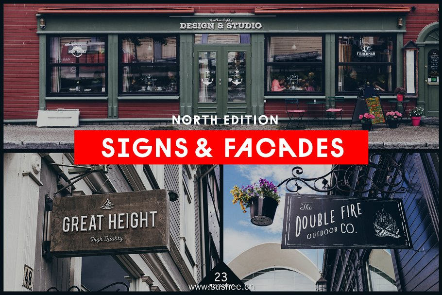超级店招样机模板合集 Signs&Facades Mockups North Edition