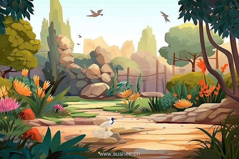 en-cartoon-background-illustration-generative-ai