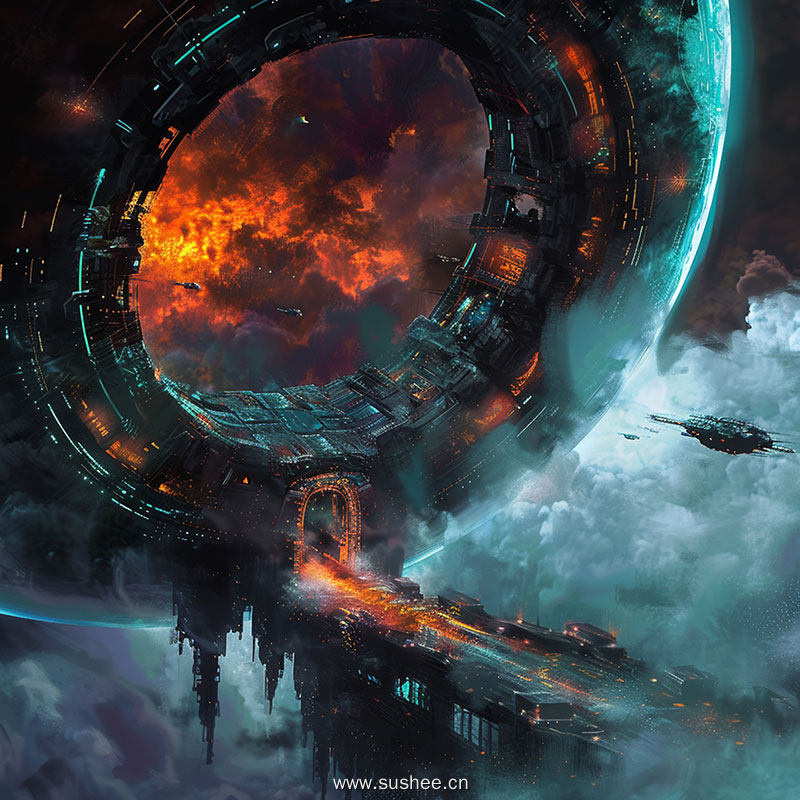 oudy-sky-with-glowing-circle-generative-ai