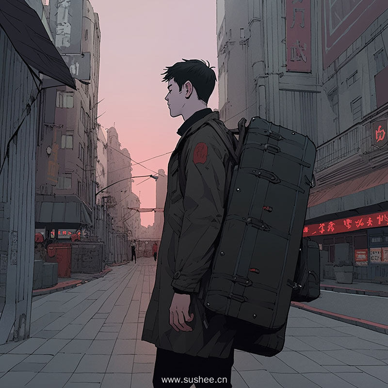 pack-walking-down-city-street-generative-ai